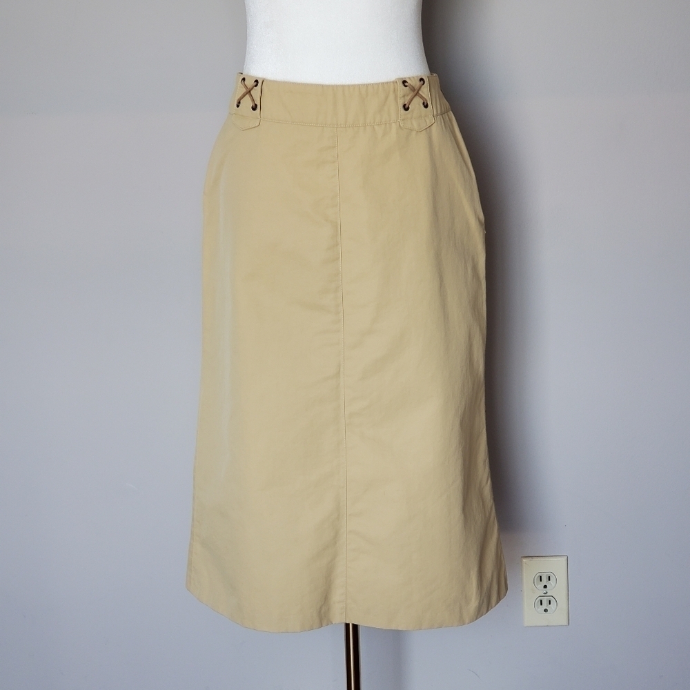 Vintage 90s Y2K Morgan de Toi Women's Western Khaki Midi Skirt